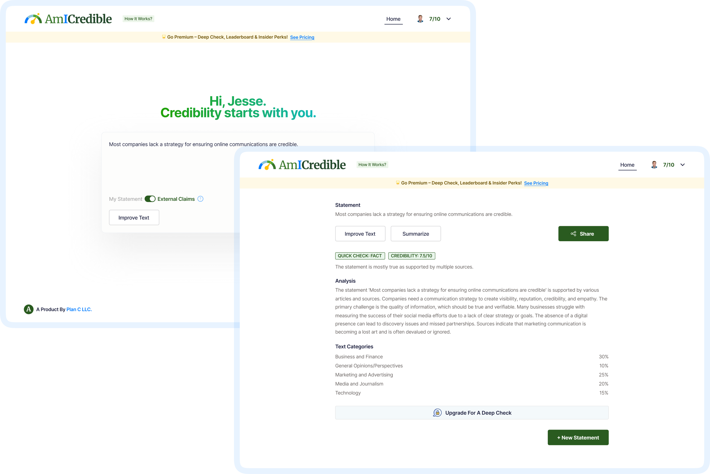 AmICredible Solution Screenshot 2